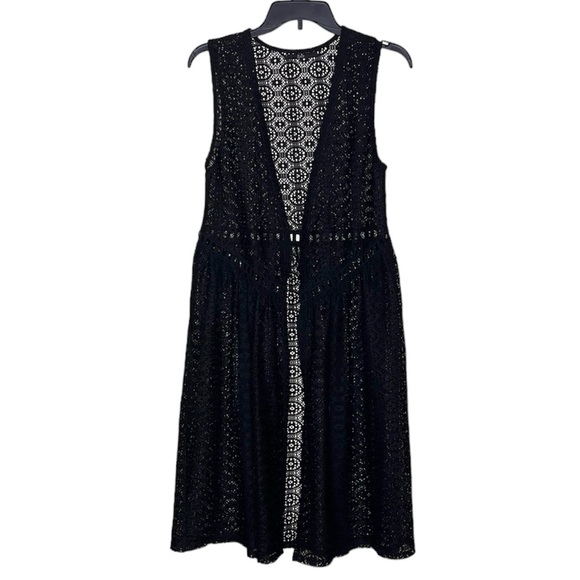 Crochet Vest Open Front Sleeveless Top Cardigan Cover Up S Small OS - Picture 2 of 4
